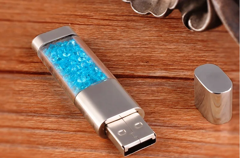 100pcs/lot Crystal USB Key USB 2.0 Flash Drive 64GB 32GB 16GB 8GB 4GB