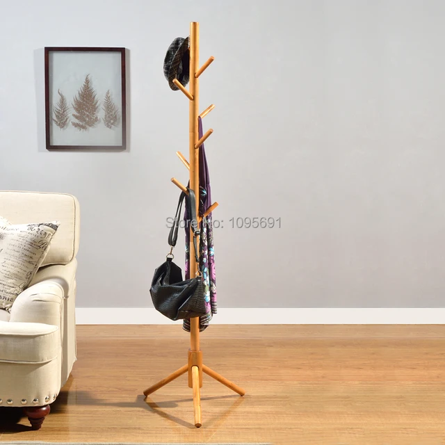 creative fashion brown white wood coat and hat wooden rack floor coat hanger with 8 - Creative Hat Racks creative fashion brown white wood coat and hat wooden rack floor coat hanger with 8 - Creative Hat Racks
