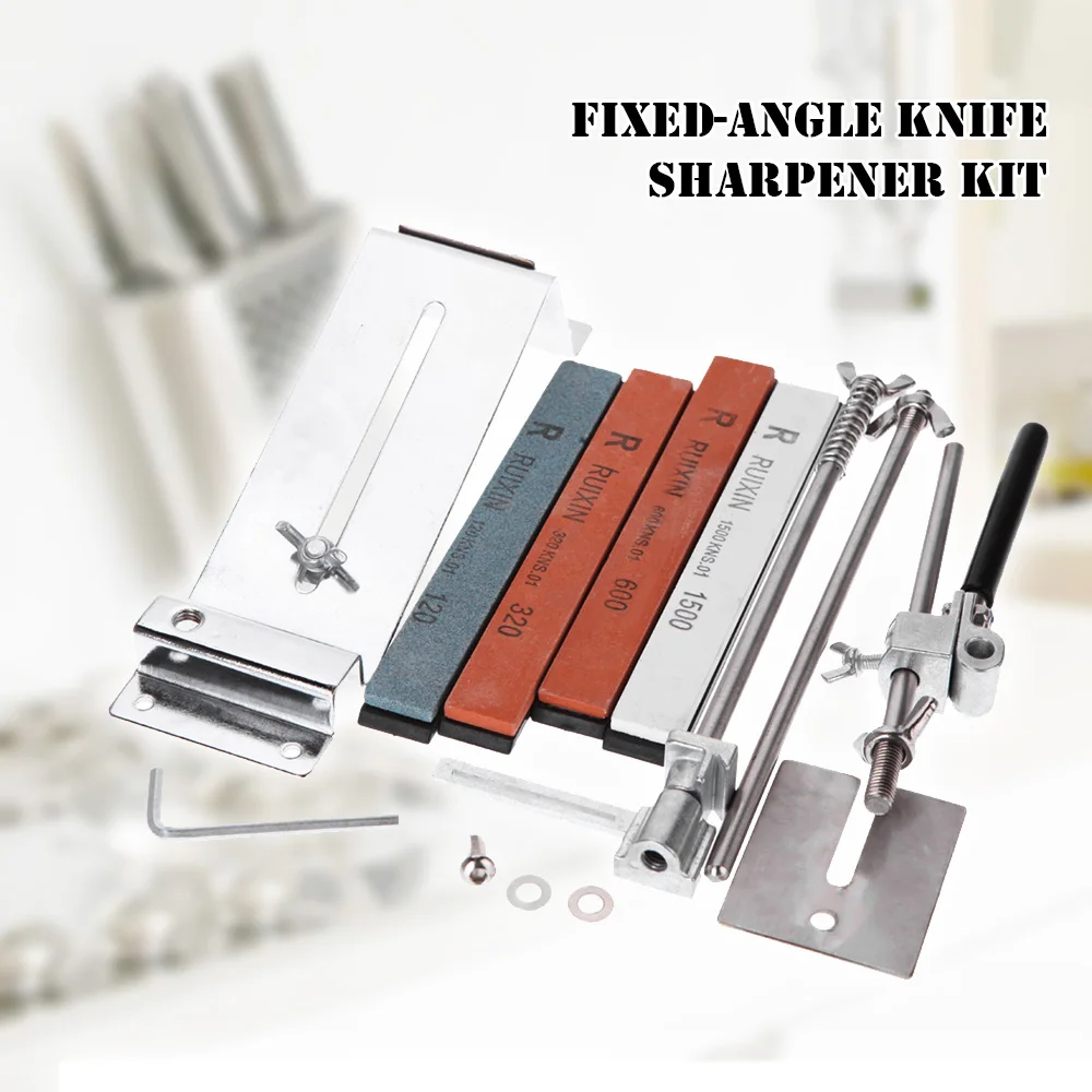 

Upgraded Fixed-angle Knife Sharpener Kit Full Metal Stainless Steel Professional 4 Sharpening Stones