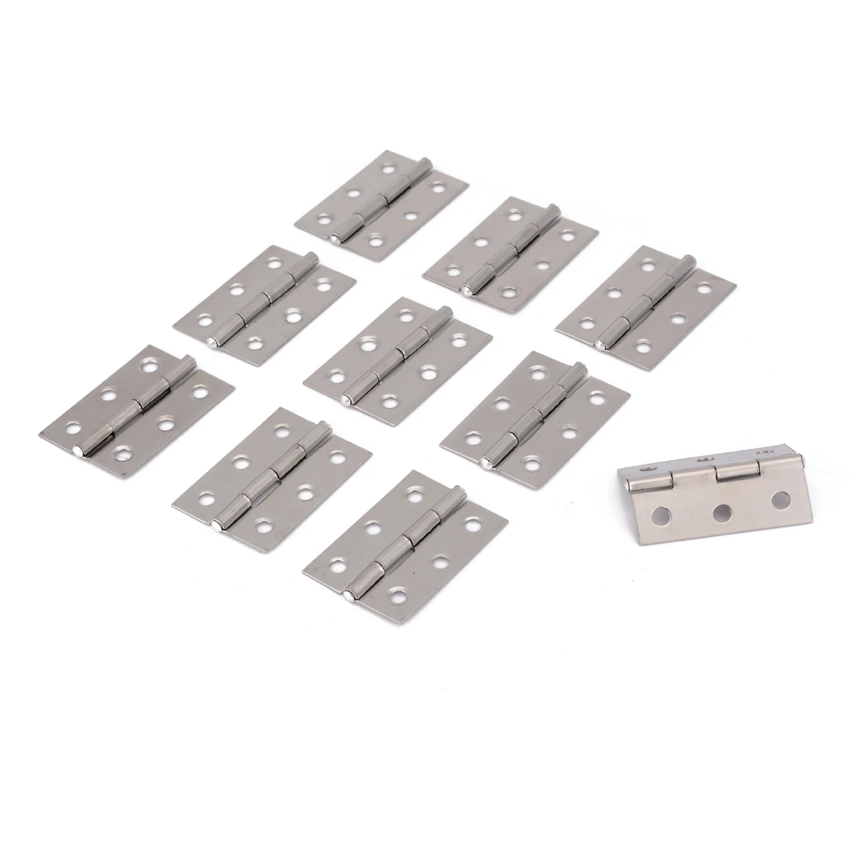 10Pcs Stainless Steel Flat Hinge Drawer Door Cabinet Bearing Butt Hinges For Furniture Hardware Accessories