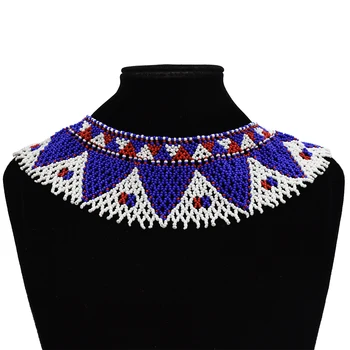 

South African Multicolor Resin Bead Choker Necklaces Statement Maasai Zulu Kenyan Boho Egyptian Tanzanian Tribal Ethnic Jewelry