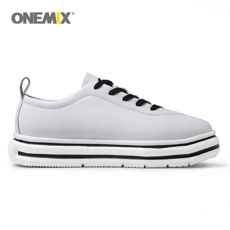 Onemix женские спортивные кроссовки для леди ходьбы Открытый Бег Фитнес run Обувь микро ткань кожа для женщин Белый Черный стиль