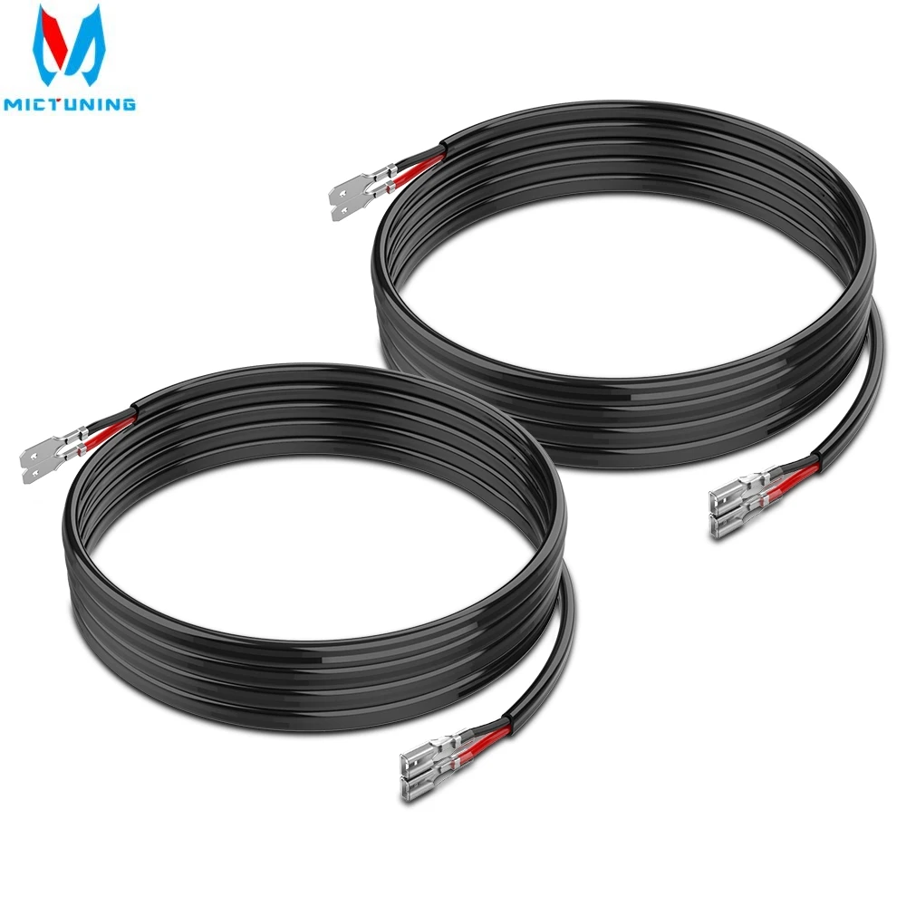 MICTUNING 2 шт 6.6ft 2 м 16AWG удлинительные шнуры/кабели для внедорожных светодиодный свет бар жгут проводов удлинительные кабели