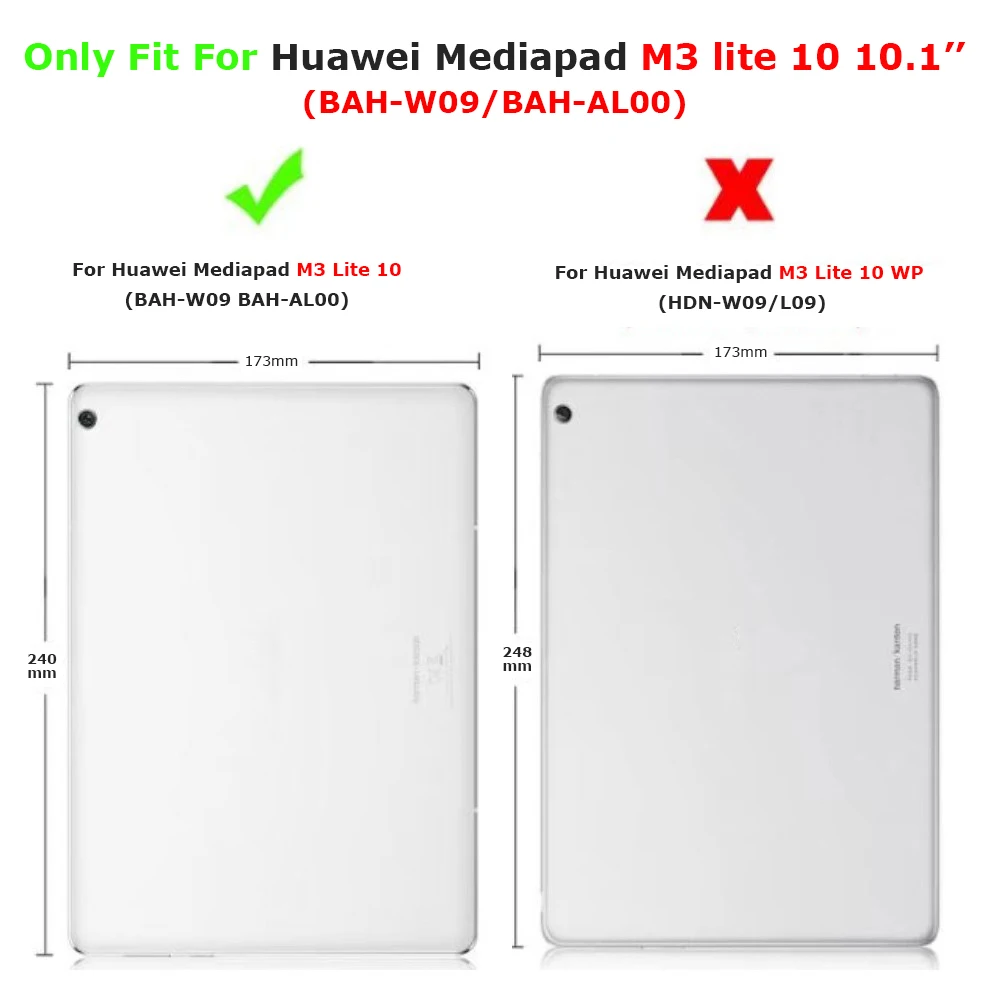 Кожаный чехол с Bluetooth клавиатурой для Huawei MediaPad M3 Lite 10 BAH W09 AL00 1 '' планшета lite