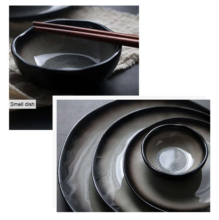 Japanese Style Steak Ceramic Plate Set Dishes Creative Tableware
