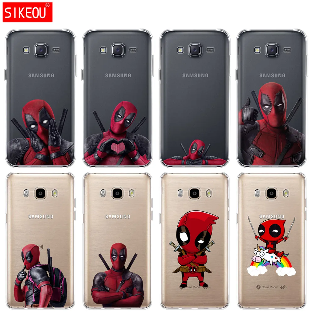 

silicone cover phone case for Samsung Galaxy J1 J2 J3 J5 J7 MINI 2016 2015 prime soft tpu Super Marvel Deadpool protective coque