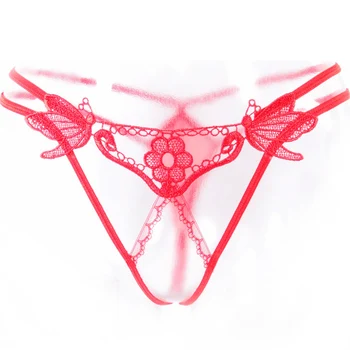 

Wire temptation panty sexy lace t female transparent thong