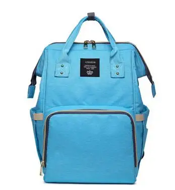 Сумка для подгузников LEQUEEN, Большой Вместительный рюкзак для мамы, дизайнерская сумка для мам, водонепроницаемая дорожная сумка для папы - Цвет: Sky Blue