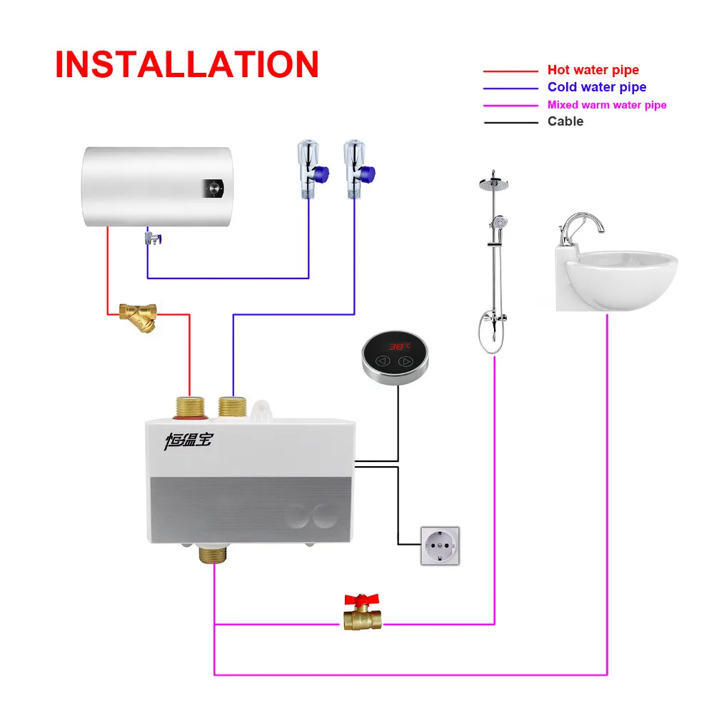 Цифровой термостатический контроллер температуры воды с ЖК экраном|thermostatic