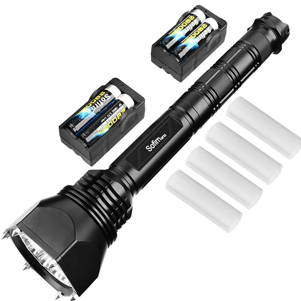 Linterna táctica LED 18650 Cree XML2, potente linterna militar de autodefensa de 6000lm, ajustable con de flashlight| military flashlight22000 lumen - AliExpress