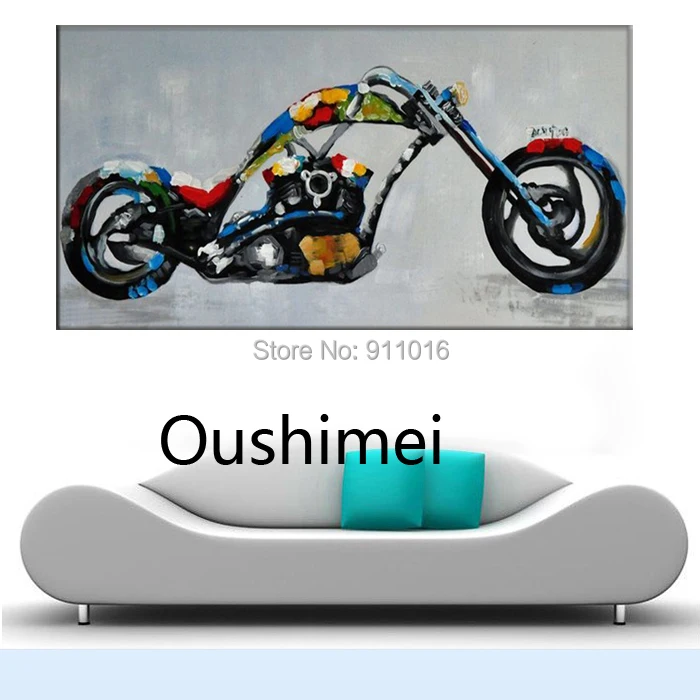 

Hand Painted Wall Picture On Canvas Modern Motorcycle Paintings For Room Decor Hang Abstract Painting Home Decor Oil Painting
