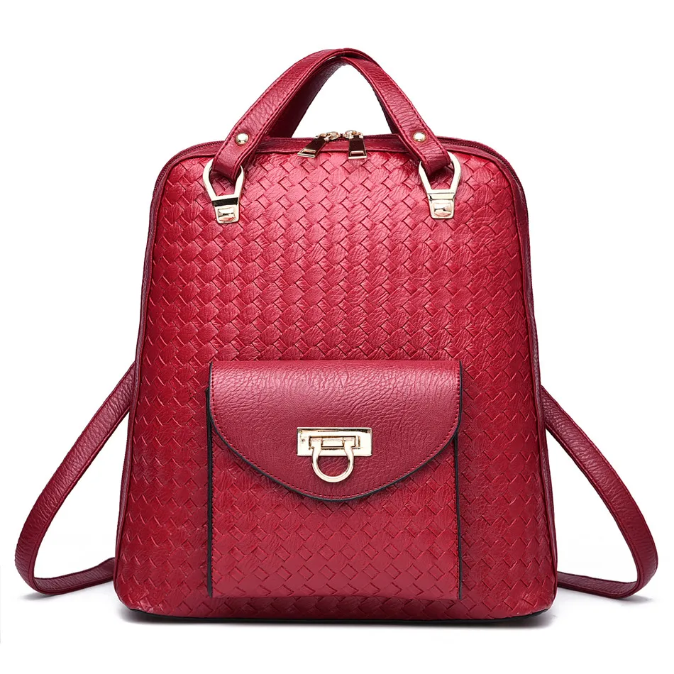 

Fashion Small Pu Leather Backpack Women School Book Bags for Teenager Girls Black Back Pack Embossed Shoulder Bag Korean Style