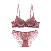 Модный сексуальный полный кружевной женский декоративный тонкий толстый комплект нижнего белья пуш-ап нижнее белье бюстгальтер сексуальные трусики