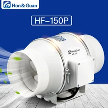 Hon&Guan 6'' Inline Duct Fan Exhaust Fan Mixed Flow Inline Fan Hydroponic Air Blower for Home Ventilation Bathroom Vent 312 CFM sxdool 6 6inch 150mm room ventilation inline duct mixed flow fan 510cmh 300cfm 110 120vac 220 240vac 4200rpm speed control