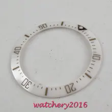 39,9 мм белый керамический ободок вставки часы подходят для автоматического перемещения мужчин t мужские Часы Ободок