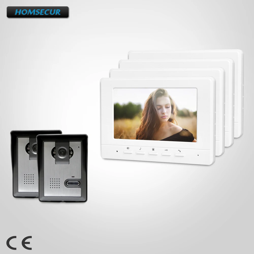 

HOMSECUR 7inch Video Door Entry Phone Call System with IR Night Vision for Home Security XC005+XM707-W