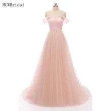 Нежно-розовый тюль, длинное вышитое кристаллами вечернее платье, ТРАПЕЦИЕВИДНОЕ, с открытыми плечами, длина до пола, вечерние платья,, дешево