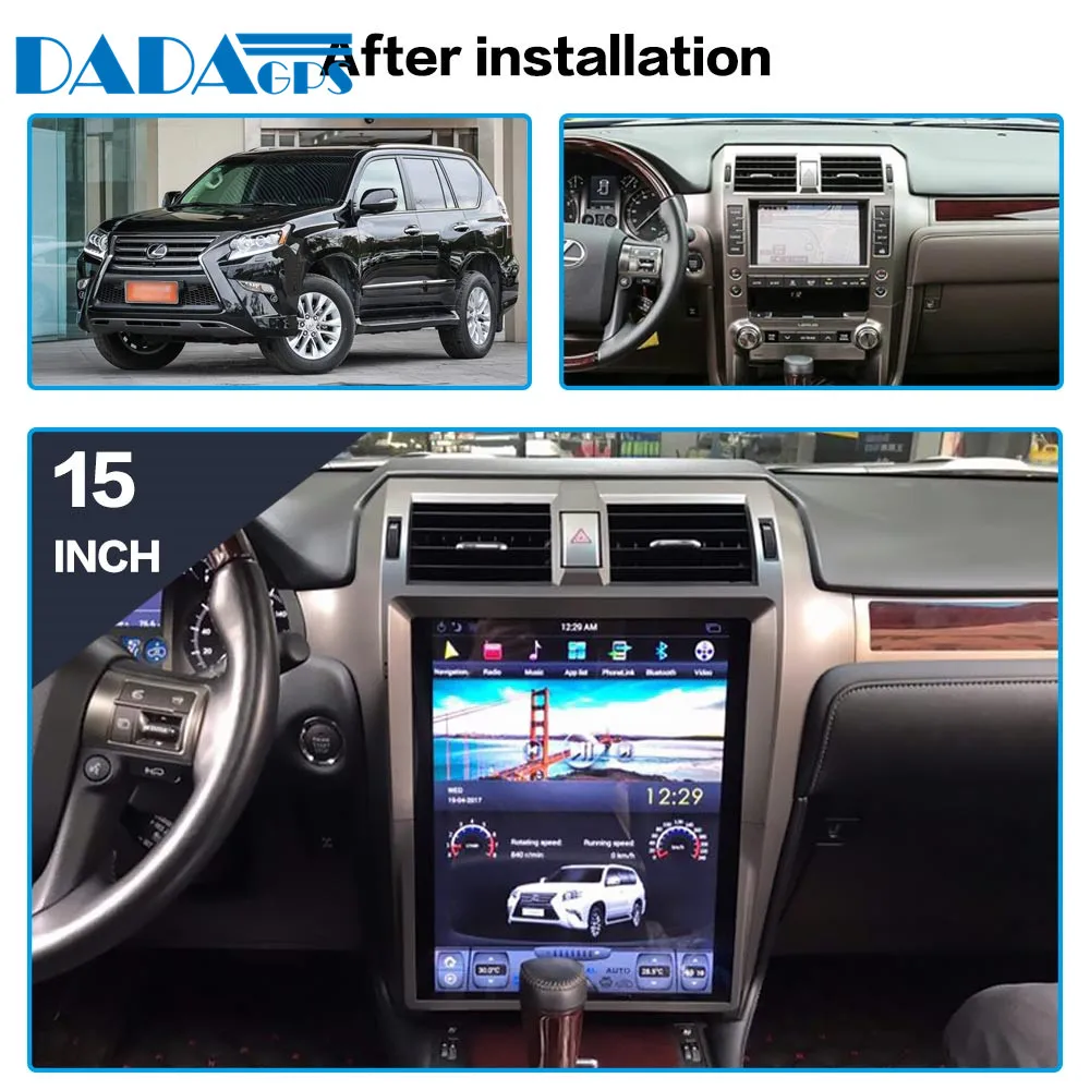 15 дюймов Android Tesla стиль автомобиля нет DVD плеер gps навигация для Lexus GX400 GX460 2010+ Автомагнитола Мультимедиа Радио