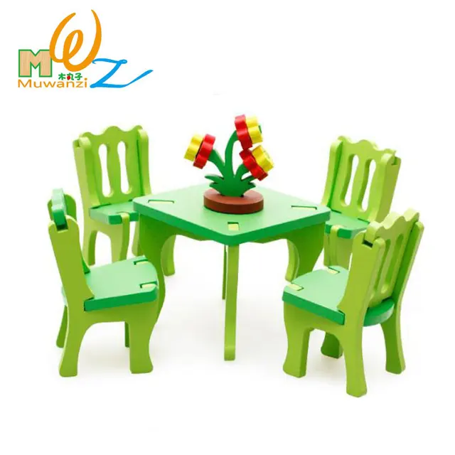 MWZ 3D comedor de madera 4 sillas 1 Juego de mesa niños rompecabezas ... MWZ 3D comedor de madera 4 sillas 1 Juego de mesa niños rompecabezas ...