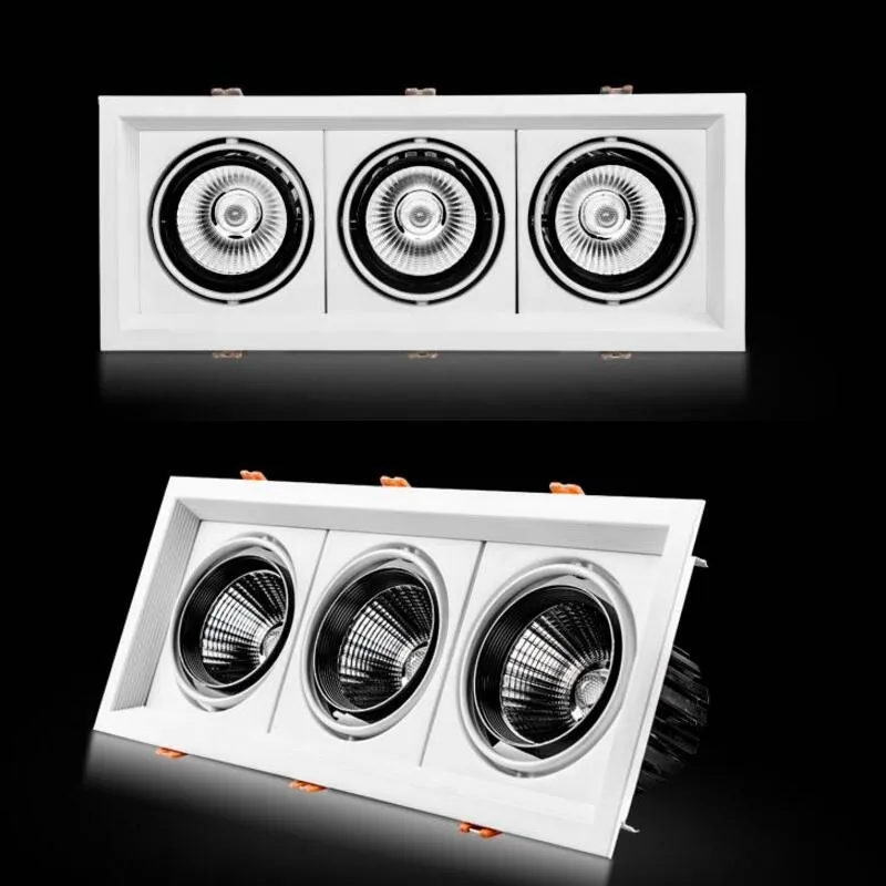 

Free shipping 30w Square 3*10W Dimmable COB LED Downlight all with power Driver COB LED Down Light with led driver