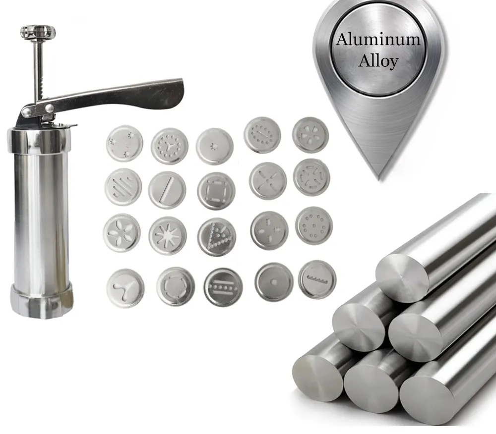 Cookie Tools Manual Biscuit Cookie Press Stamps Set Cake Decorating Tools Maker with 4 Nozzles 20 Die Plates 063  (8)