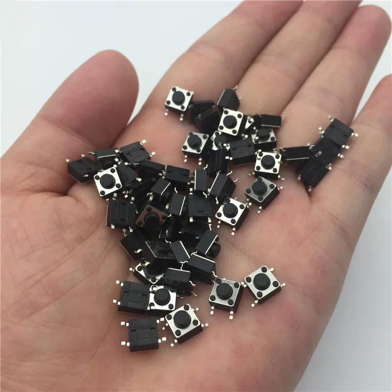

50pcs/lot 6x6x4.3MM 4PIN SMT G88 Tactile Tact Push Button Micro Switch Self-reset DIP Top Copper Free Shipping