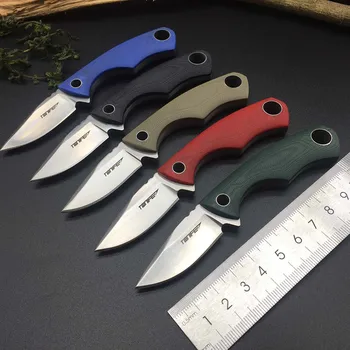 

TONIFE HKT2018 Squirrel 7Cr17 Blade G10 Handle portable rescue knives Camping survival fixed knife K sheath hunting neck Knives