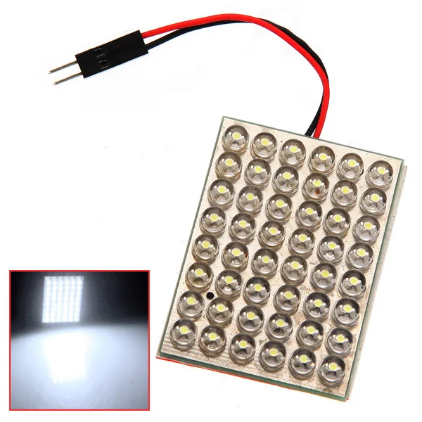 

T10 48 SMD LED Pure White Car Auto Interior Reading Light Panel Lamp Bulb BA9S Festoon Dome 3 Adapters DC12V