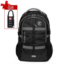 Moda Swisswin 15 “16” 17 “bolsa de portátil mochila grandes hombres de la capacidad militar diario caso bolsa de viaje de la escuela mochila para Adolescentes Boy