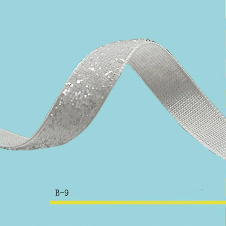 3 4inch Headband Ribbon White Metallic Velvet Ribbon Sparkle Ribbon