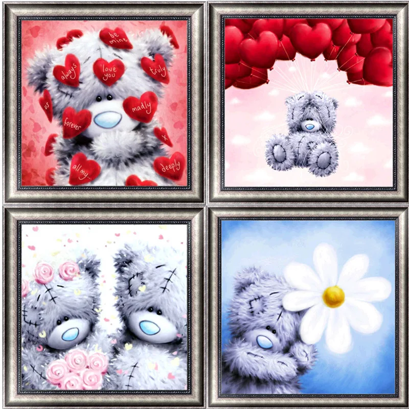 New-5D-Diamond-Cross-Stitch-DIY-Diamond-Cartoon-Patch-Bears-Mosaic-Resin-Round-Diamond-Decorative-Painting