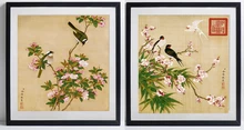 Frameless painting traditional Chinese art painting birds and flowers mural prints pastoral style Yuzhi masterpiece reproduction top traditional chinese painting canvas prints dunhuang cave painting bodhisattva leading a lady donor towards the pure lands