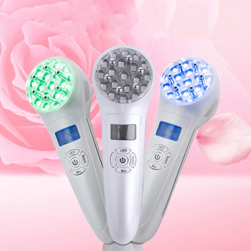 

ELECOOL Ultrasonic Colorful 3 Led Light Therapy Photon Galvanic Ion Beauty Health Instrument for Wrinkle Acne Age Spot Treatment