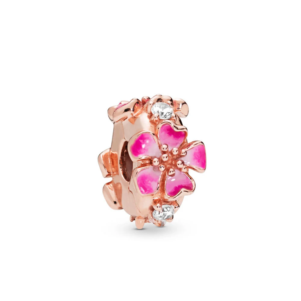

Fanier 100% 925 Sterling Silver New 2019 Spring 798112 Nccmx Romantic Peach Gold Pink Clip Charm Fit Diy Security Bracelet