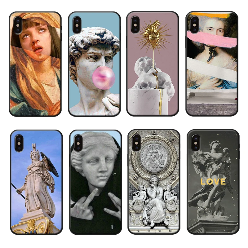 David Art Printing Phone Case for iPhone 6 6s 7 8 Plus X XR XS Max European Soft Cover Luxury Silicone Cases |