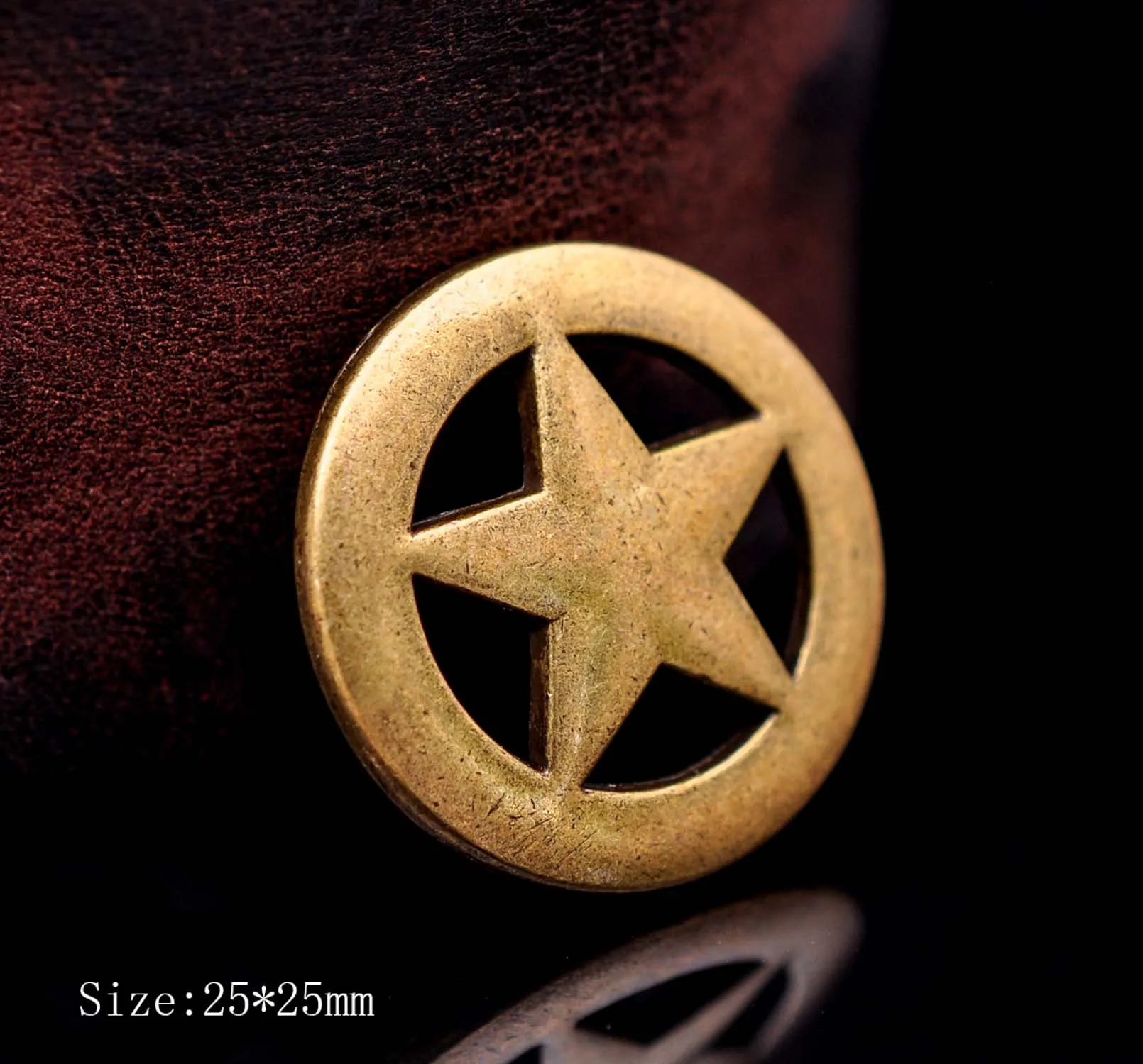 10X" состаренная латунь, медь Western Texas Cowboy Ranger Star Conchos для седла головной убор Bridle кожевенное ремесло декоративная лента 25 мм