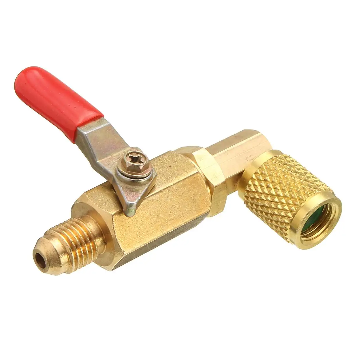 A/C 90 Degree Ball Valves Metal Handle Auto Air-conditioning Valve Parts 3 Color Ball Valve for AC Refrigerant R410A R134A - Название цвета: Red
