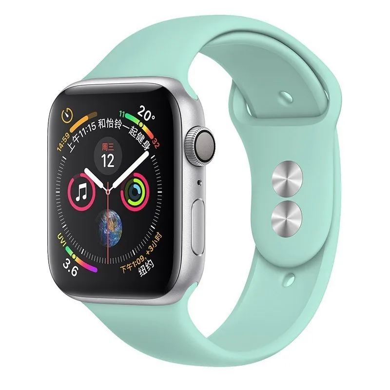 Силиконовый ремешок для Apple Watch 42 мм 4 3 iwatch 38 мм 44 мм 40 мм pulseira correa браслет умные часы аксессуары петля - Цвет ремешка: 38 Grass green