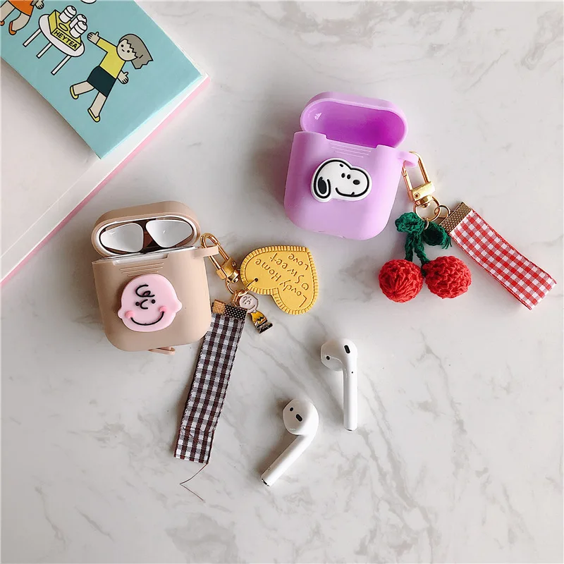 

Cherry lanyard for apple airpods case love heart couple wireless bluetooth headphone Charlie earphone charging box airpod skin