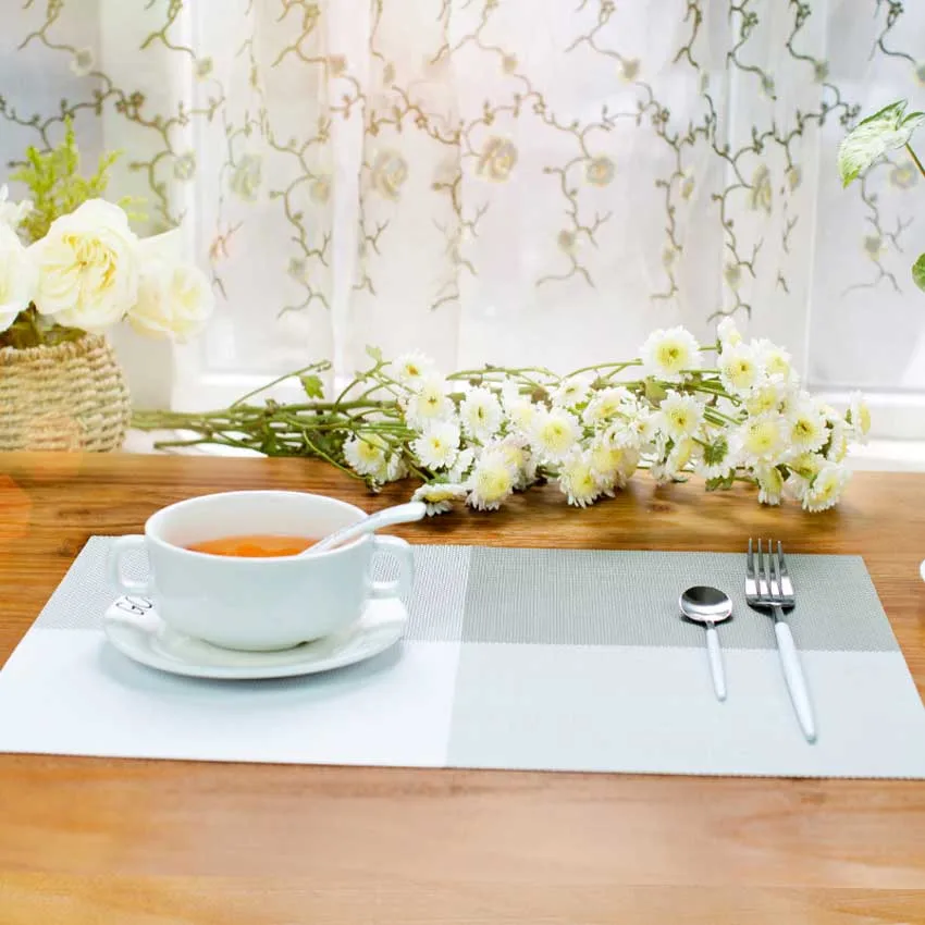 الحقل شعرية رشاقته أوروبا كلوريد متعدد الفينيل العصري المطبخ تحديد الموقع شريط كوب طاولة طعام الحصير كوستر عاء خزفي PadWarp لحمة الحياكة