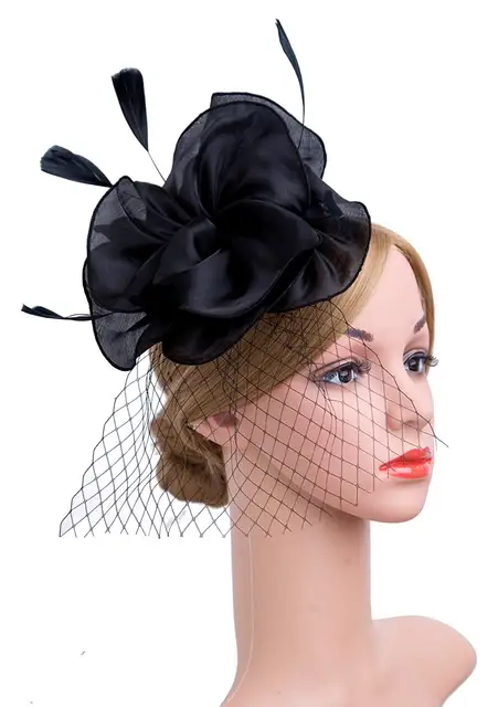 Butterfly Fascinator for Women Tea Party Headband Kentucky Derby Mesh Feathers Hat with Hair Clip