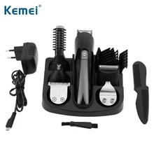 Kemei KM-600, профессиональный триммер для волос, 6 в 1, машинка для стрижки волос, триммер для носа, бороды, электробритва, для мужчин, станок для бритья волос