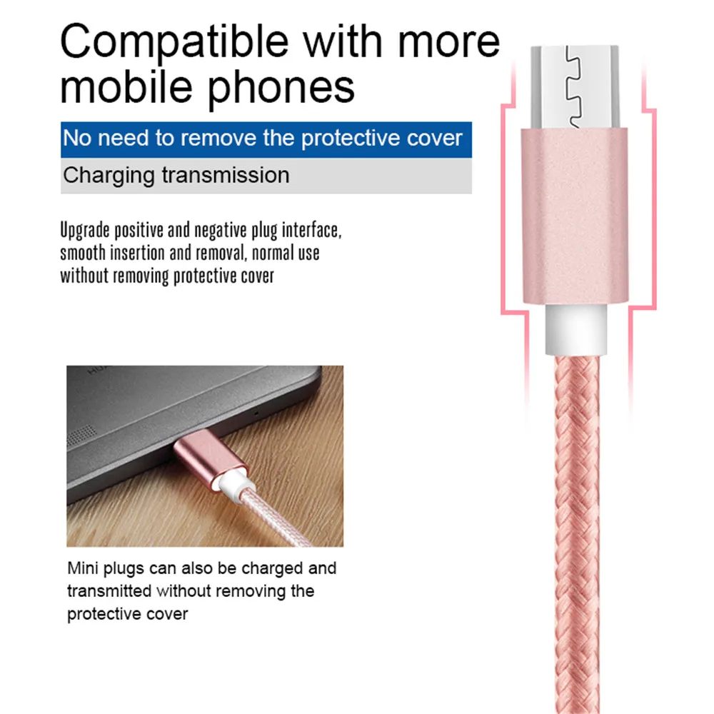 Кабель Micro USB TOENMAN 2.4A1m 1,5 m 2m Быстрая зарядка нейлон USB синхронизация данных мобильный телефон Android кабель для зарядного устройства для samsung