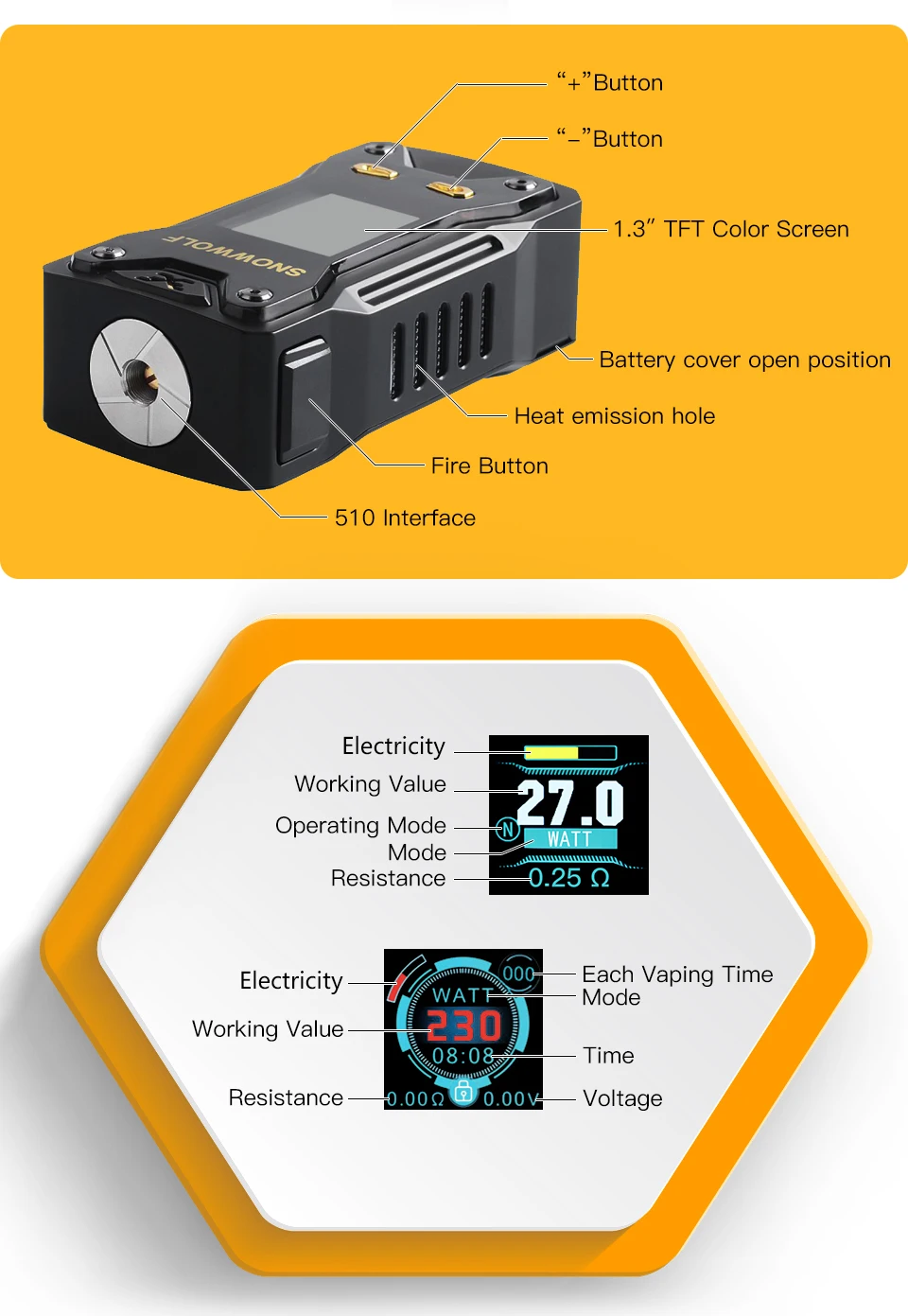 Sigelei Snowwolf Xfeng Electronic Cigarette Box Mod 2