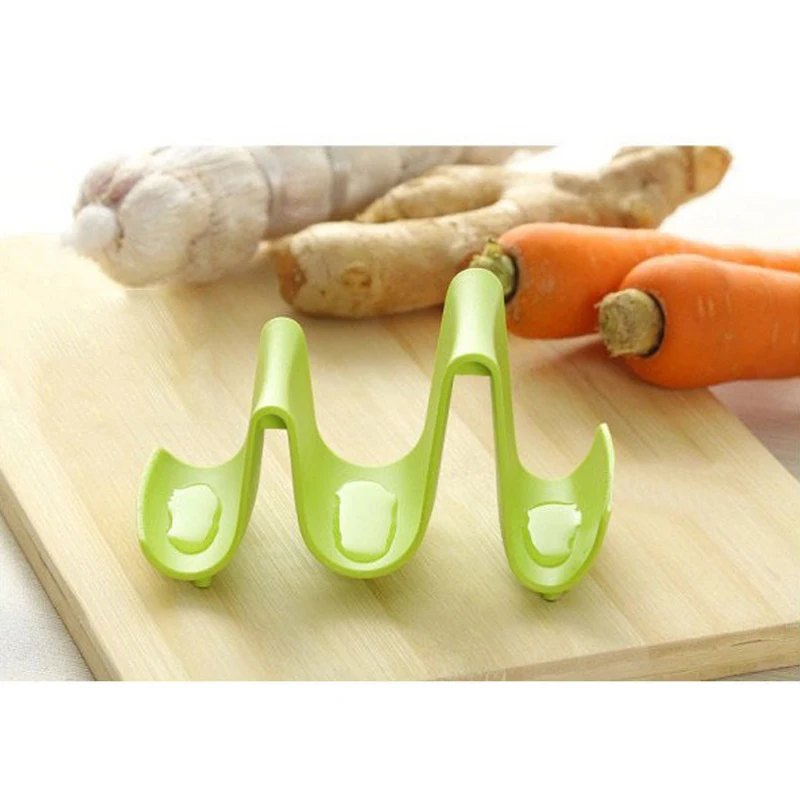 

Plastic Pot Pan Spoon Lid Storage Stand Holder Rack Utensil Cooking Tool Kitchen Helper Wave Shape Design 1pc Color Random
