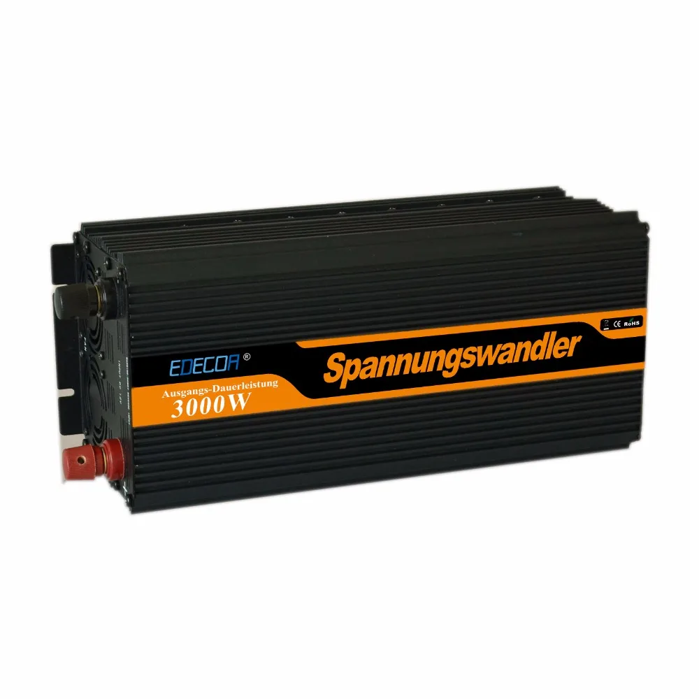 Гибридный солнечный инвертор EDECOA 3000 Вт 6000 12 В 24 до 220 230 в модифицированный