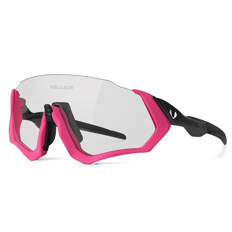 Profession Photochromic Cycling Flight Sunglasses Sports Cycling Mountain Bike Cycling Goggles Cycling Sunglasses UV400 Eyewear - Цвет: V pink black