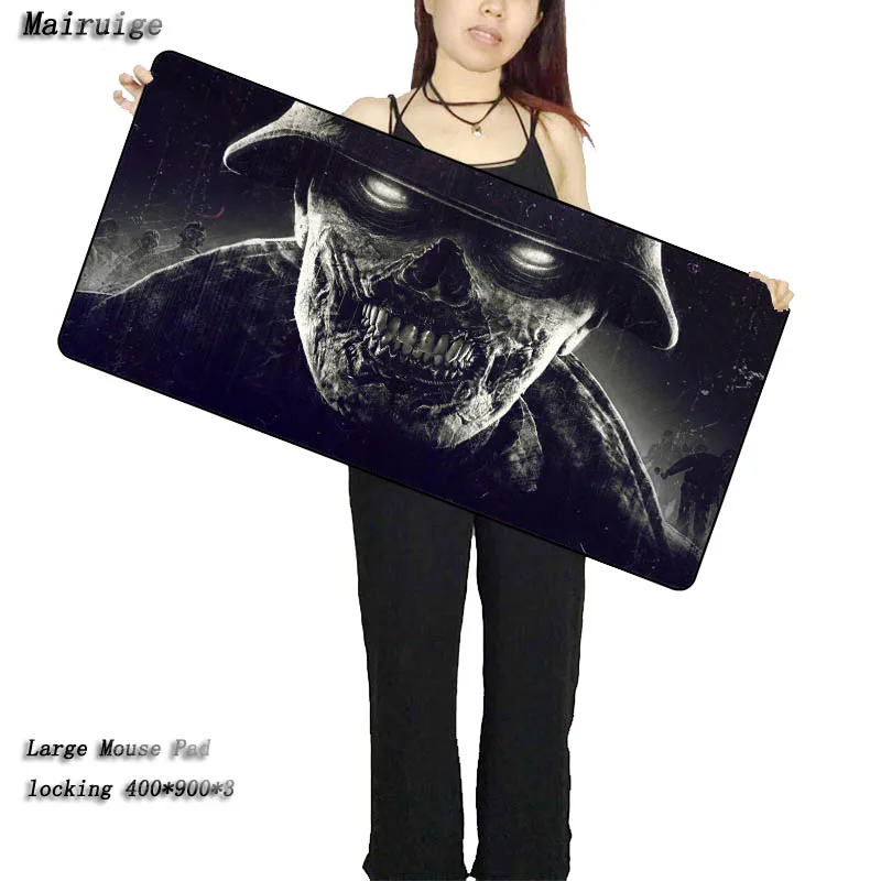 

Mairuige Skull Game Speed Mousepad Locking Edge Big Gaming Pad Large Waterproof Mouse Pad Size for 400*800mm and 400*900*3mm