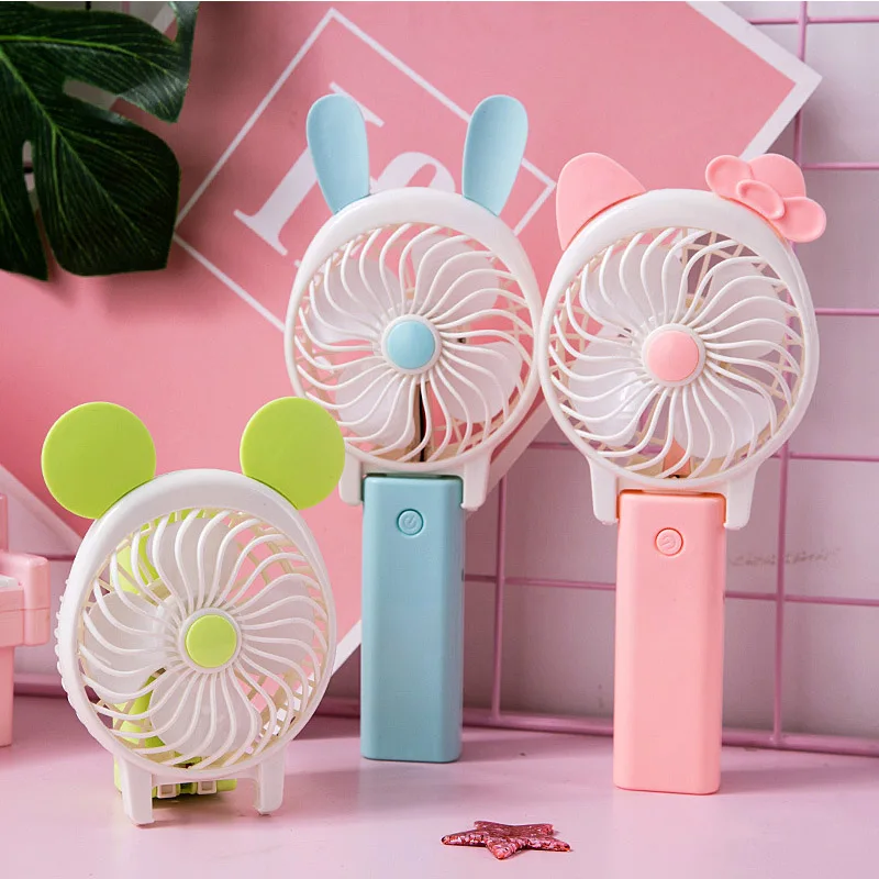 

Mini cartoon hand-held usb electric fan foldable student fan portable field activity outing cooling mini fan