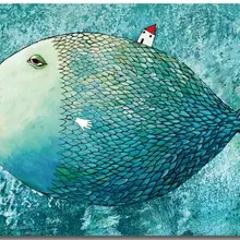 На заказ Алмазная картина Полная площадь/круглая мультяшная Рыбная хижина eigen foto Алмазная вышивка eid коробка ima стежки кошки подарки